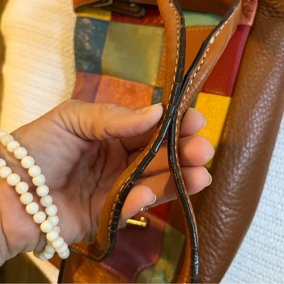 Fossil Colorful Patchwork Leather Handbag Shoulder Bag - Picture 8 of 11